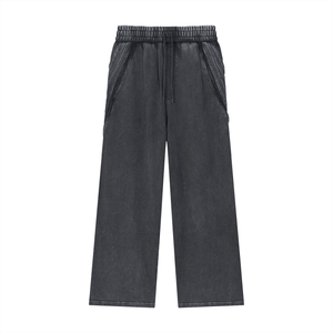 YouMalibu - Snow Washed Tape Raw Edge Sweatpants