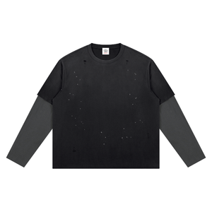 YM - Unisex Vintage Wash Distressed Layer T-Shirt