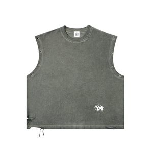 Distressed Grommet Eyelet Tank Top