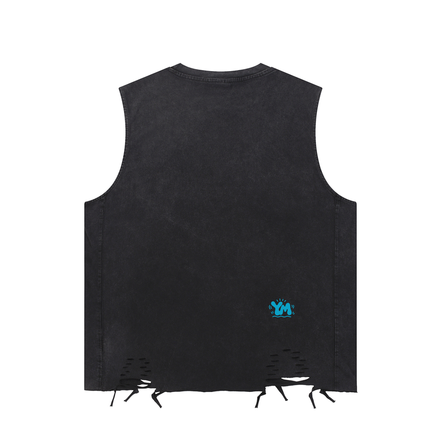 Snow Washed Raw-Hem Tank Top