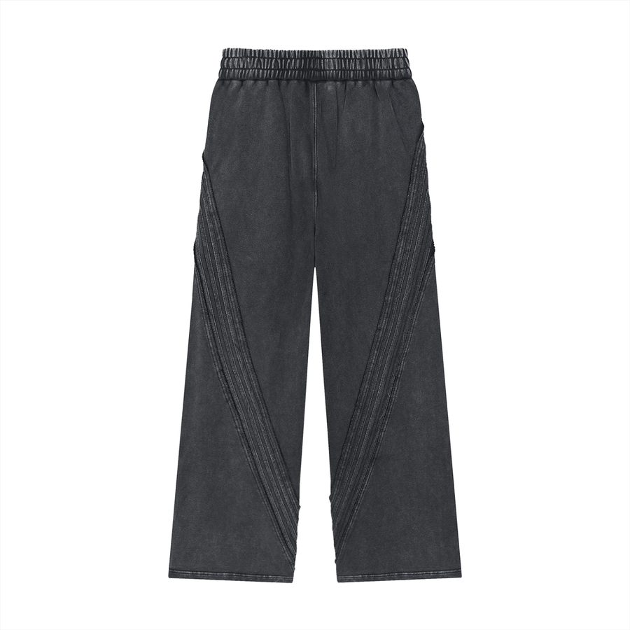 YouMalibu - Snow Washed Tape Raw Edge Sweatpants