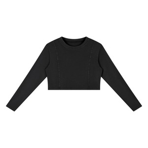 YouMalibu - Women's Mineral Wash Crop Sweatshirt