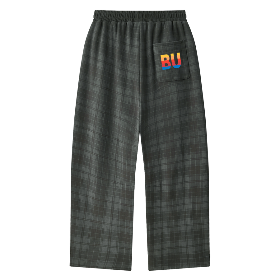 BU-Unisex Plaid Straight Leg Pants