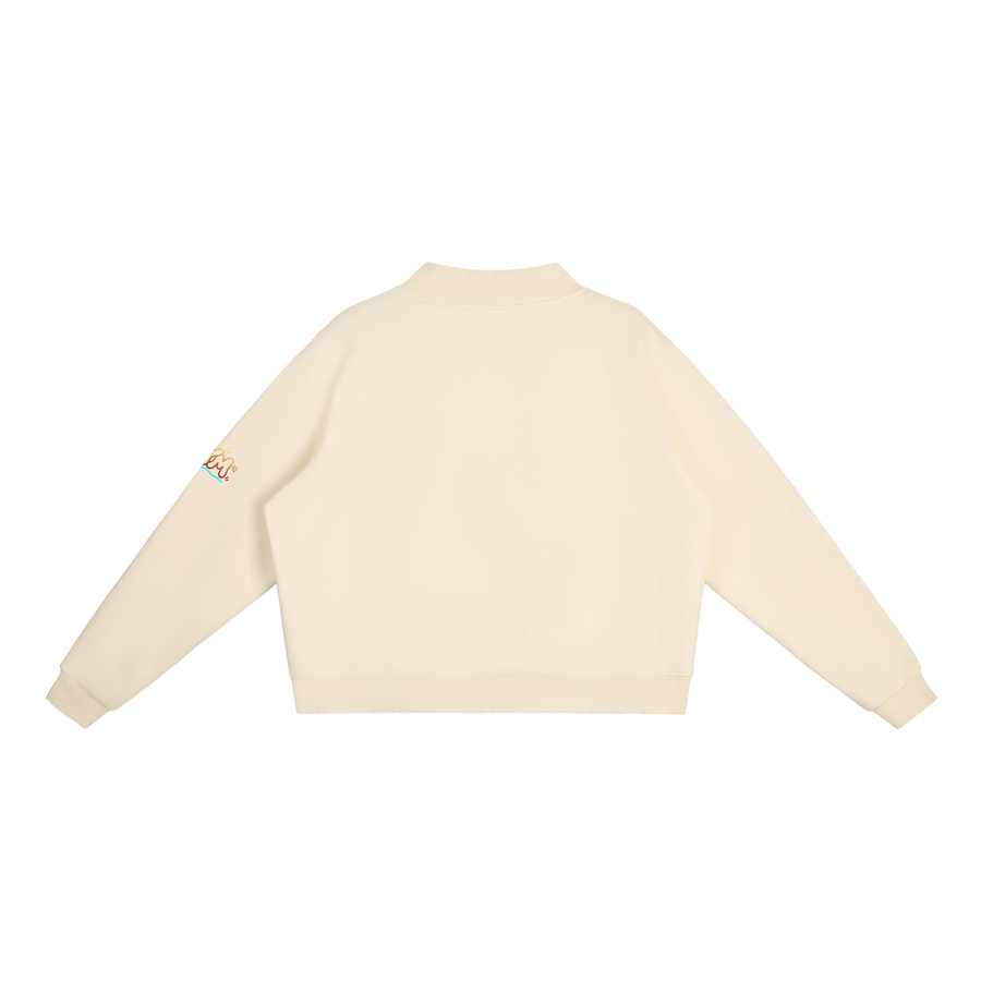 Essential Fleece Mock-Neck Crew Sweatshirt