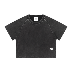 Women's Mineral Wash Raglan Crop T-Shirt
