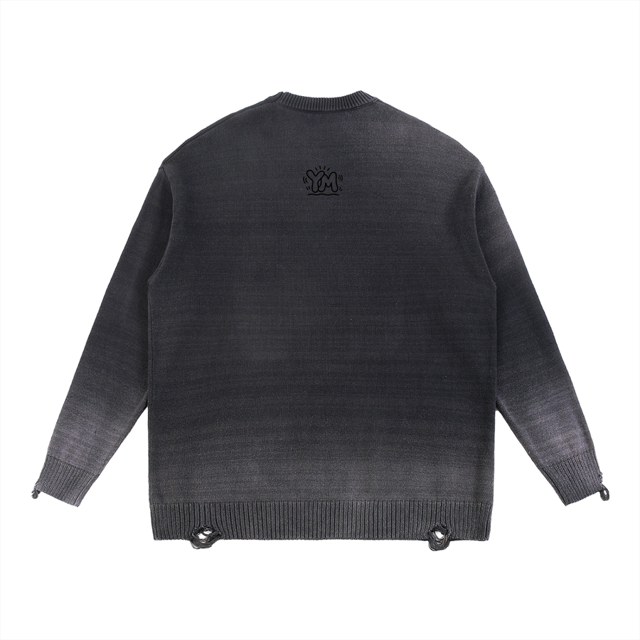 Youmalibu - Sun Fade Distressed Ripped Crewneck sweater