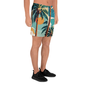 YouMalibu™ - Palm tree Men's Recycled Athletic Shorts