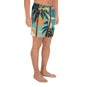 YouMalibu™ - Palm tree Men's Recycled Athletic Shorts