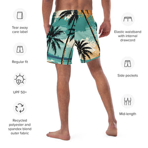 YouMalibu™ - Beach Print Men's swim trunks