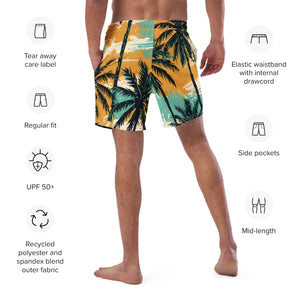 YouMalibu™ - Pastel Palm Tree Men's swim trunks