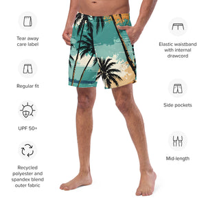 YouMalibu™ - Beach Print Men's swim trunks