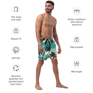 YouMalibu™ - Beach Print Men's swim trunks