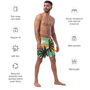 YouMalibu™ - Pastel Palm Tree Men's swim trunks