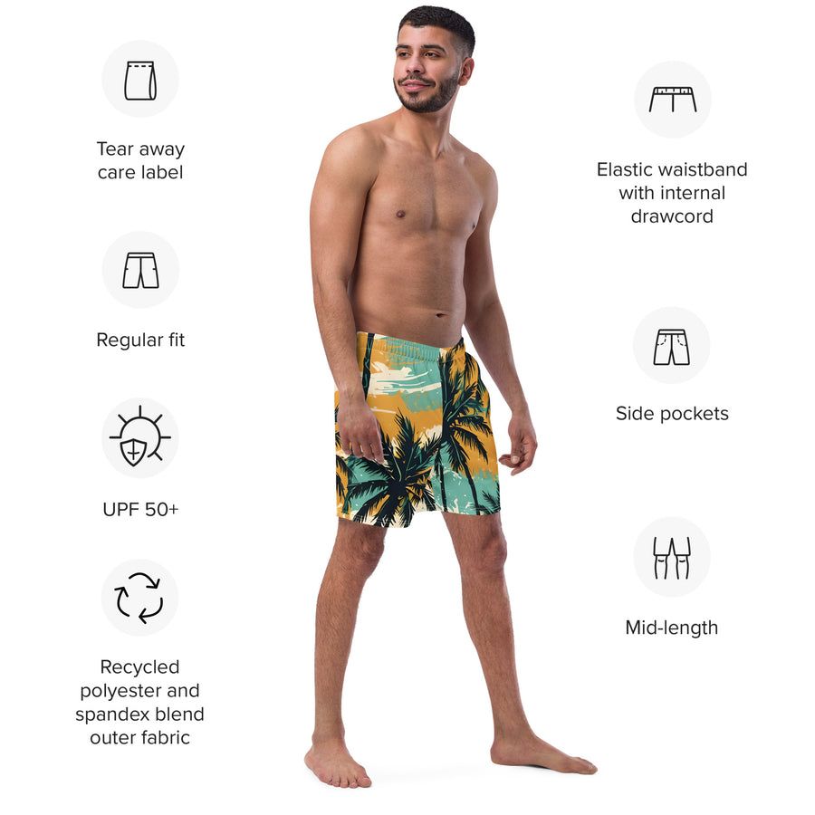 YouMalibu™ - Pastel Palm Tree Men's swim trunks