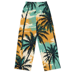 YouMalibu™ - Pastel Palm All-over print unisex wide-leg pants