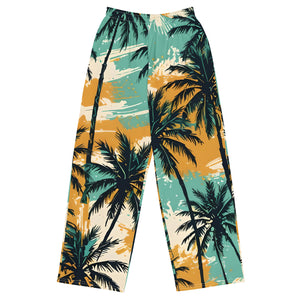 YouMalibu™ - Pastel Palm All-over print unisex wide-leg pants