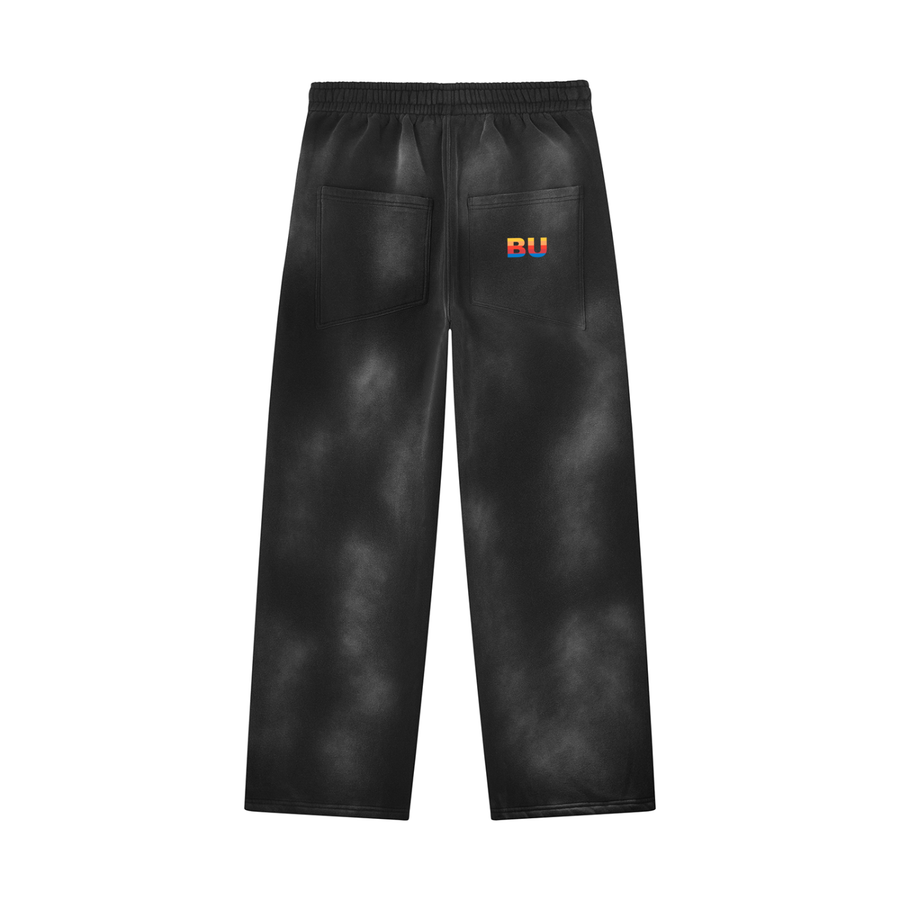 YM - BU - Unisex Sunfade Wide Leg Fleece Sweatpants