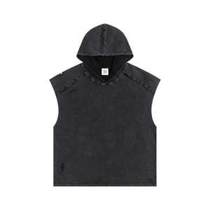Snow Washed Boxy Hooded Tank Top