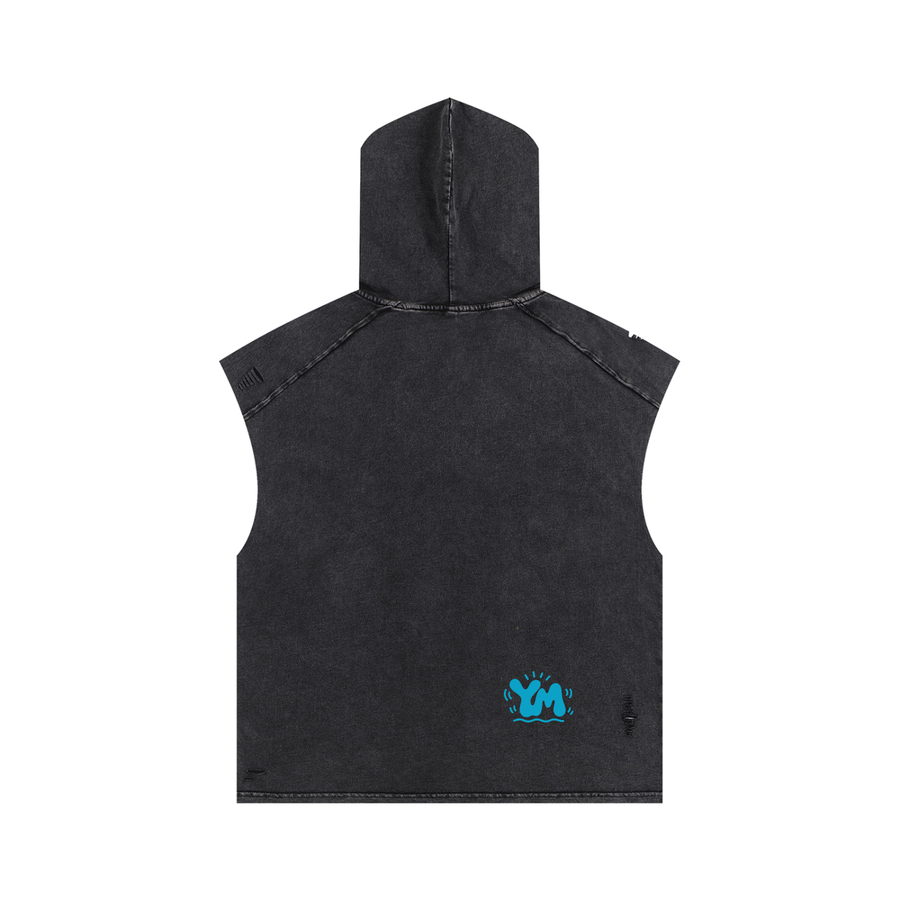 Snow Washed Boxy Hooded Tank Top