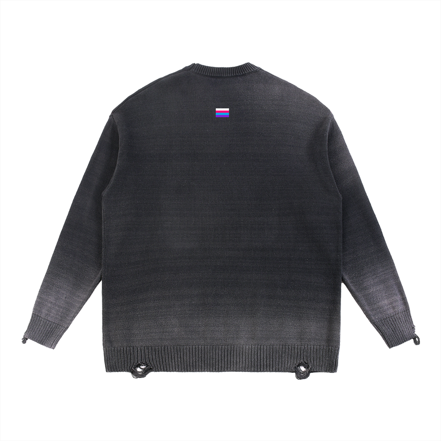 YouMalibu - Sun Fade Distressed Ripped Crewneck sweater