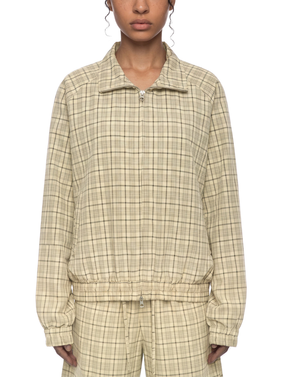 YM-Unisex Plaid Full-Zip Track Jacket