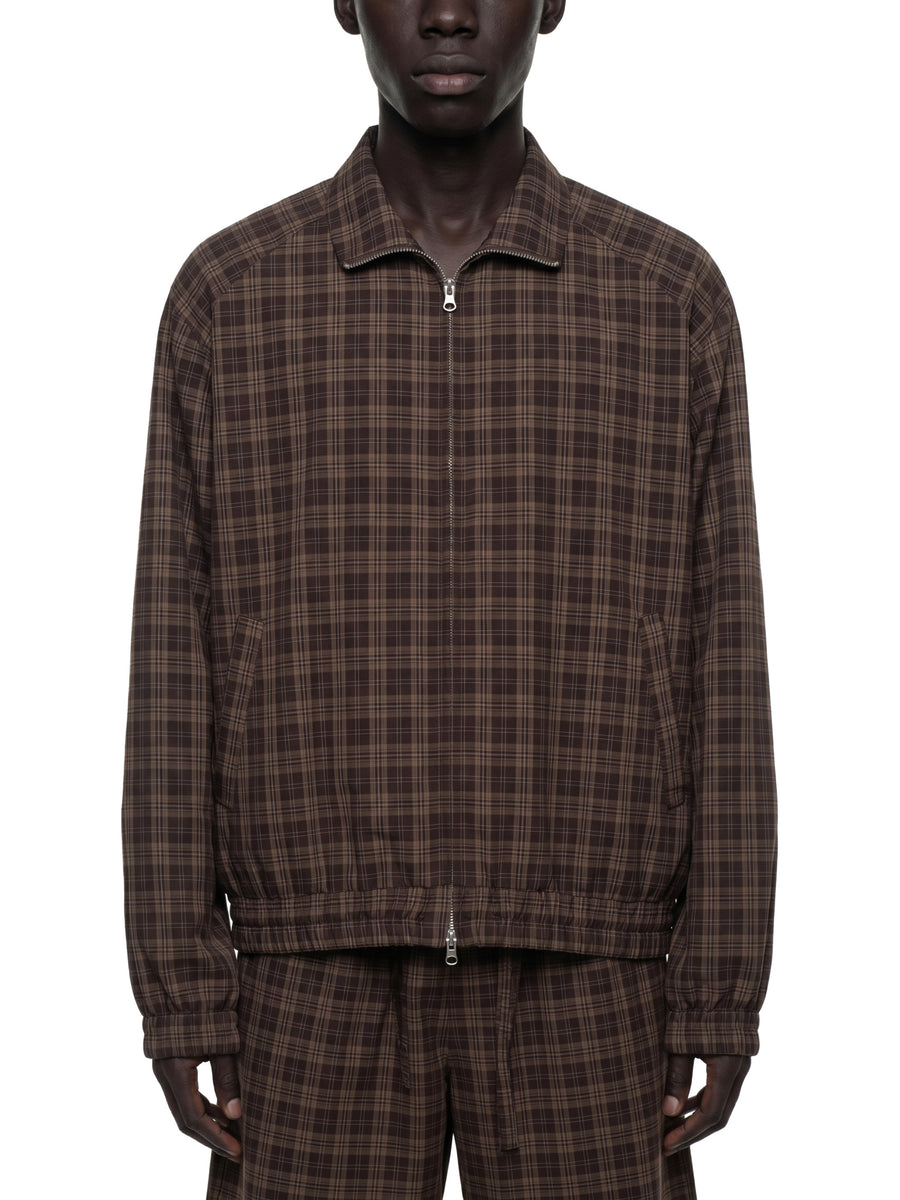 YM-Unisex Plaid Full-Zip Track Jacket