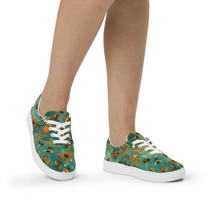 MalibuBaby™ - Women’s lace-up Bee Print canvas shoes